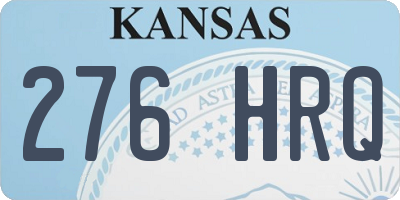 KS license plate 276HRQ