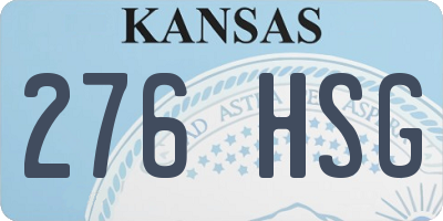 KS license plate 276HSG