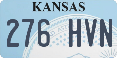 KS license plate 276HVN