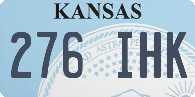 KS license plate 276IHK
