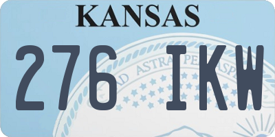 KS license plate 276IKW