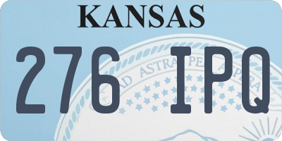KS license plate 276IPQ