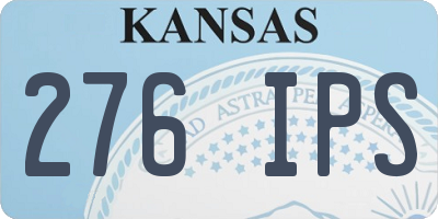 KS license plate 276IPS