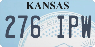 KS license plate 276IPW