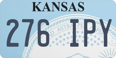KS license plate 276IPY