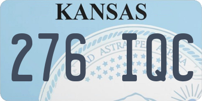 KS license plate 276IQC