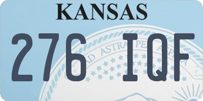 KS license plate 276IQF