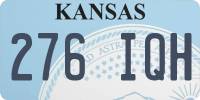 KS license plate 276IQH