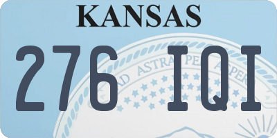 KS license plate 276IQI