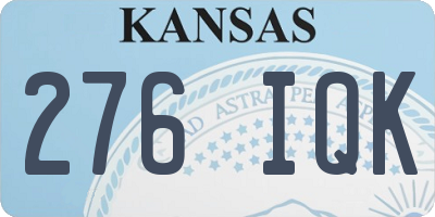 KS license plate 276IQK