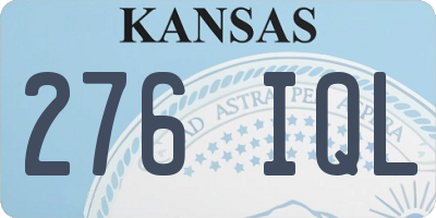 KS license plate 276IQL