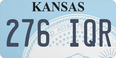 KS license plate 276IQR