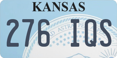 KS license plate 276IQS