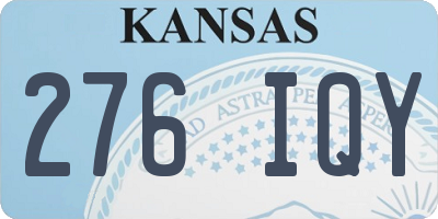 KS license plate 276IQY