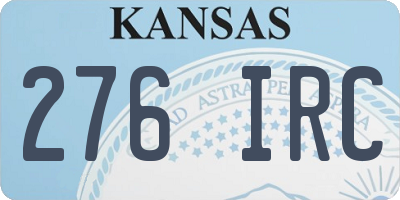 KS license plate 276IRC