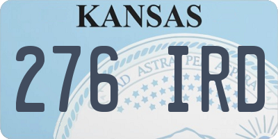 KS license plate 276IRD