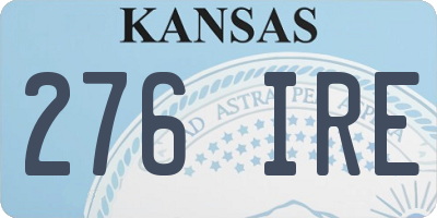 KS license plate 276IRE