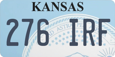 KS license plate 276IRF