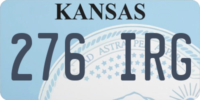 KS license plate 276IRG