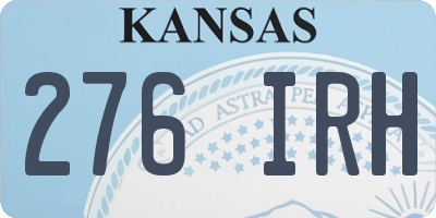 KS license plate 276IRH