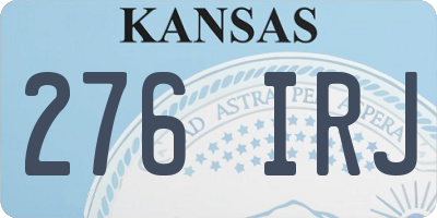 KS license plate 276IRJ