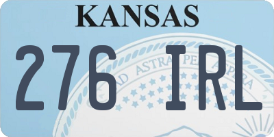 KS license plate 276IRL
