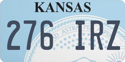KS license plate 276IRZ