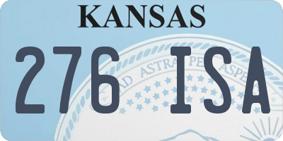 KS license plate 276ISA