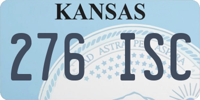 KS license plate 276ISC