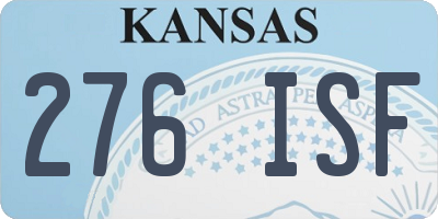 KS license plate 276ISF