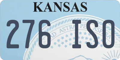KS license plate 276ISO