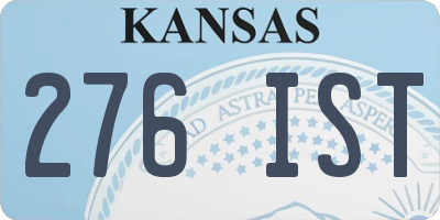 KS license plate 276IST