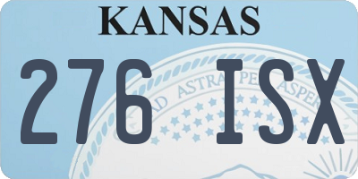 KS license plate 276ISX
