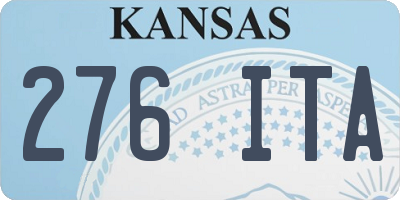 KS license plate 276ITA