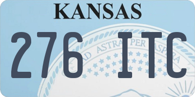 KS license plate 276ITC