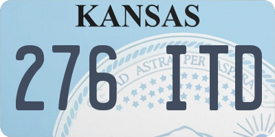 KS license plate 276ITD