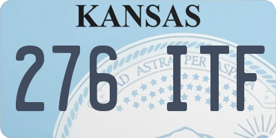 KS license plate 276ITF