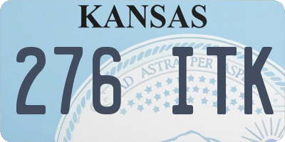 KS license plate 276ITK