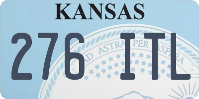 KS license plate 276ITL