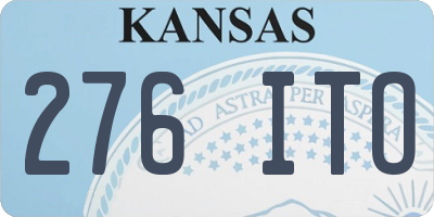 KS license plate 276ITO
