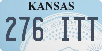 KS license plate 276ITT