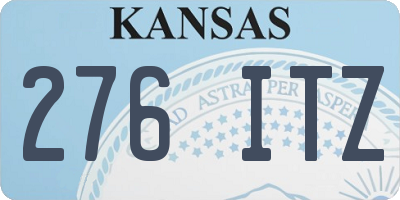 KS license plate 276ITZ