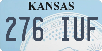 KS license plate 276IUF