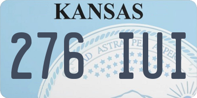 KS license plate 276IUI