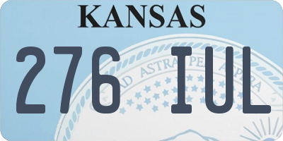 KS license plate 276IUL