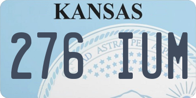 KS license plate 276IUM