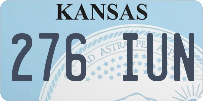 KS license plate 276IUN