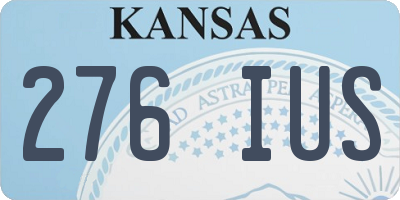 KS license plate 276IUS