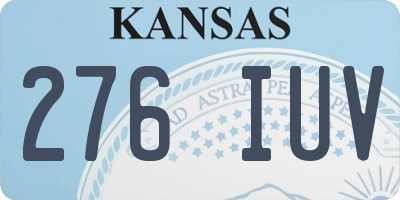 KS license plate 276IUV