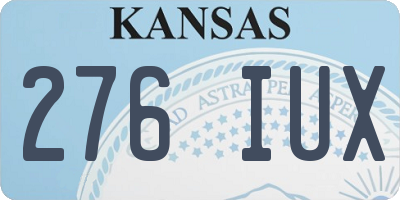 KS license plate 276IUX